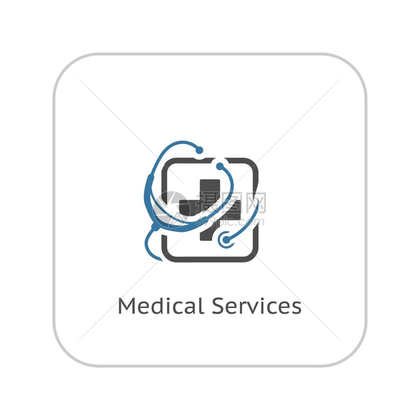 医疗服务图标平面设计单向说明图片