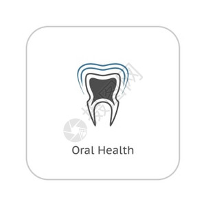 牙科设计口腔健康图标平面设计单说明插画