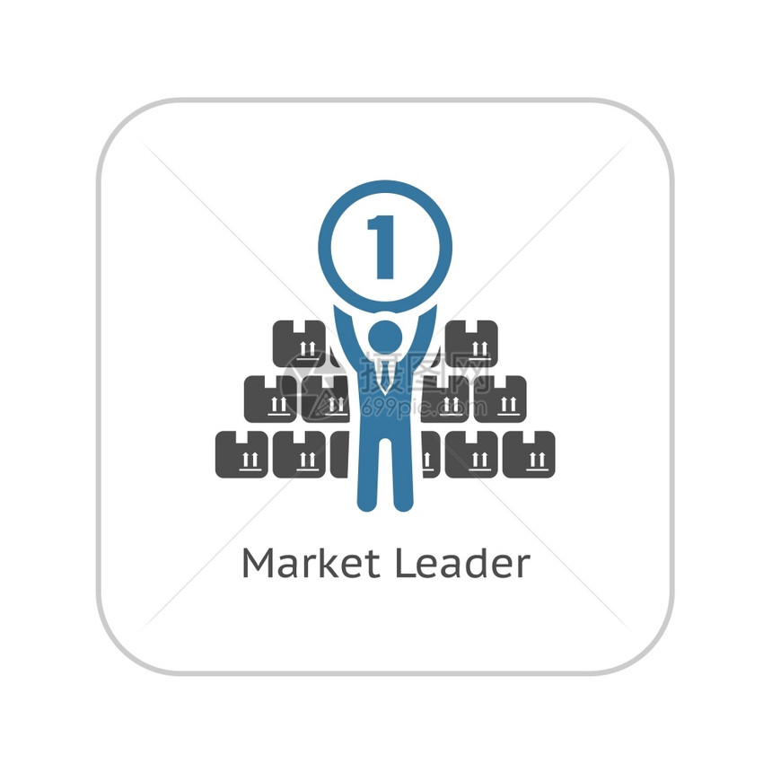 市场领袖商业概念平板设计孤立说明图片