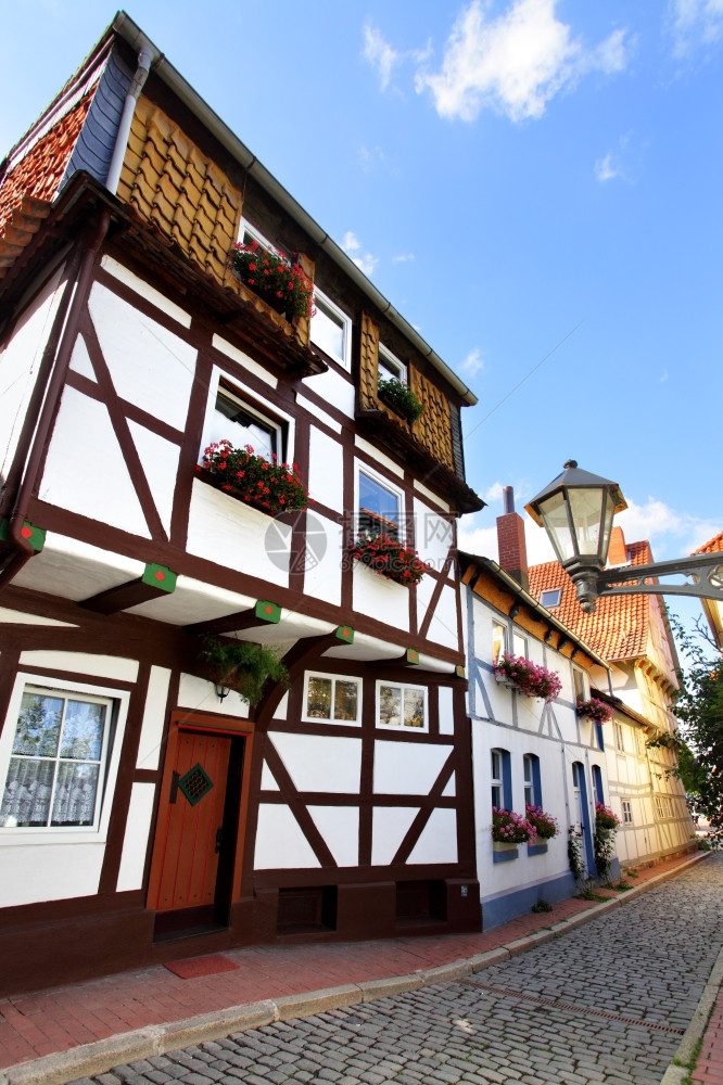 德国Hildesheim的老旧房屋图片