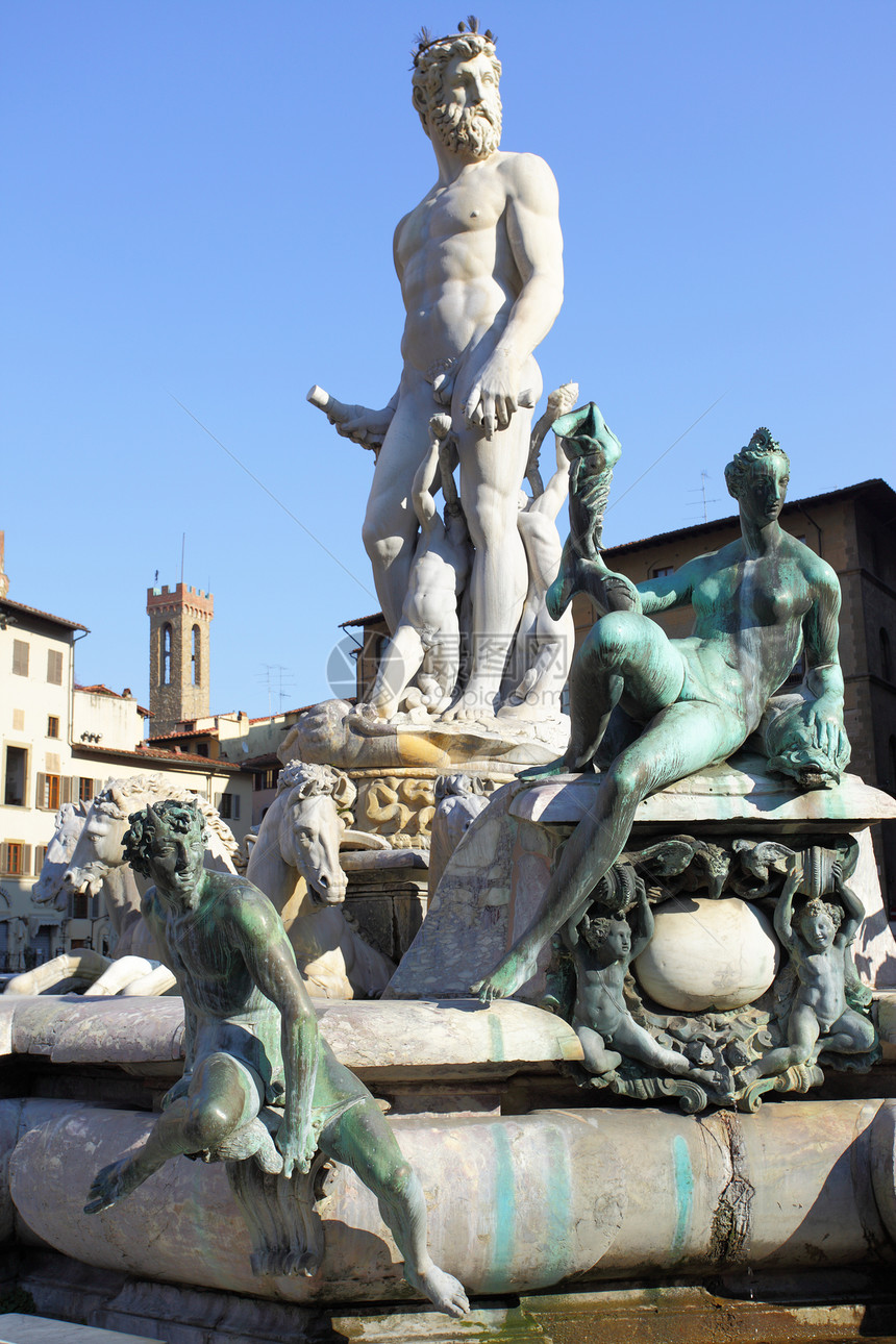 意大利佛罗伦萨PalazzoVecchio的Neptunfontain图片