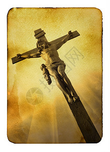耶稣受难日海报古明信片缩影与卡瓦里封闭背景