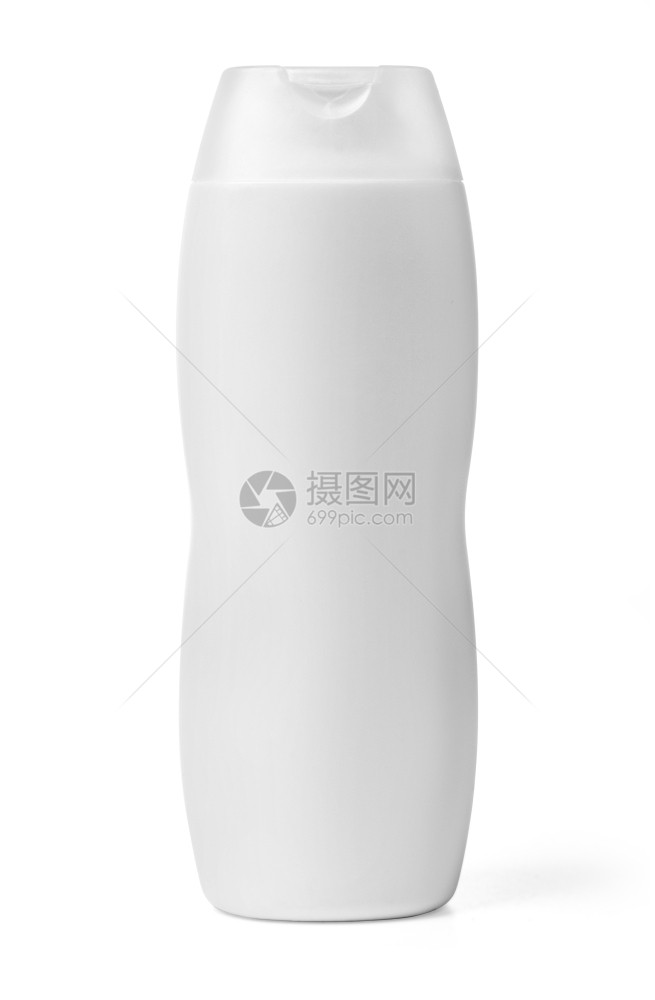 白色背景的Shampoo塑料瓶孤立准备接受设计带有剪贴路径图片