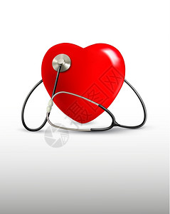 听诊器心背景有听诊器和心脏矢量插画