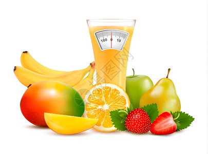 健康水果组饮食概念矢量图片