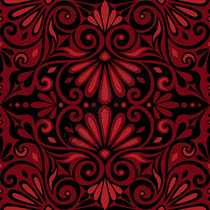 传统无缝古老的红色和黑广场花岗希腊装饰品Meander图片