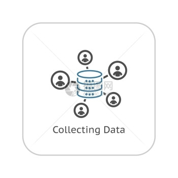 正在收集数据图标平坦设计收集数据图标商业概念孤立说明图片