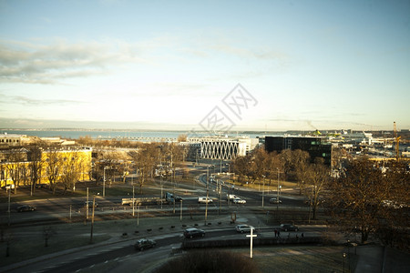 爱沙尼亚塔林市Tallinn的冬季景象高清图片