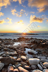 大西洋加那利群岛上空美丽的日落高清图片
