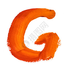 橙色毛绒字母G白色背景上孤立的颜色字母背景