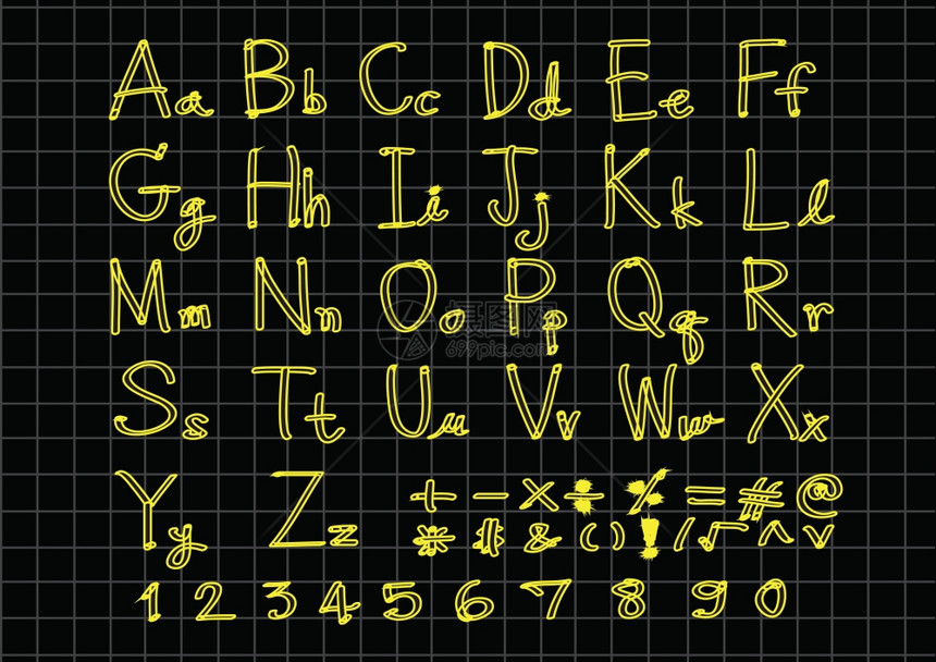 用笔书写手绘字母体图片