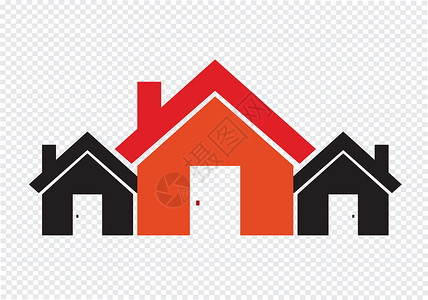 房屋图标和地产建筑抽象设计图片