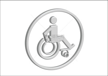 3D轮椅残疾人图标设计图片