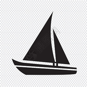 船矢量帆船图标背景