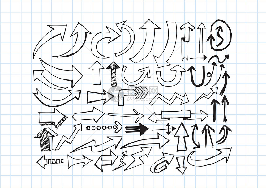 手画草图箭头收藏用于设计图片