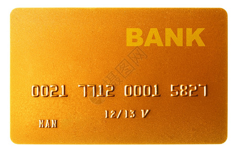 在白色背景上隔开的金信用卡帐户高清图片素材