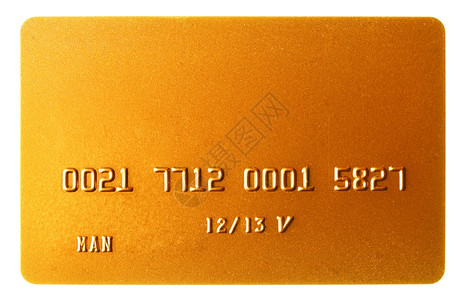 在白色背景上隔开的金信用卡秩序高清图片素材