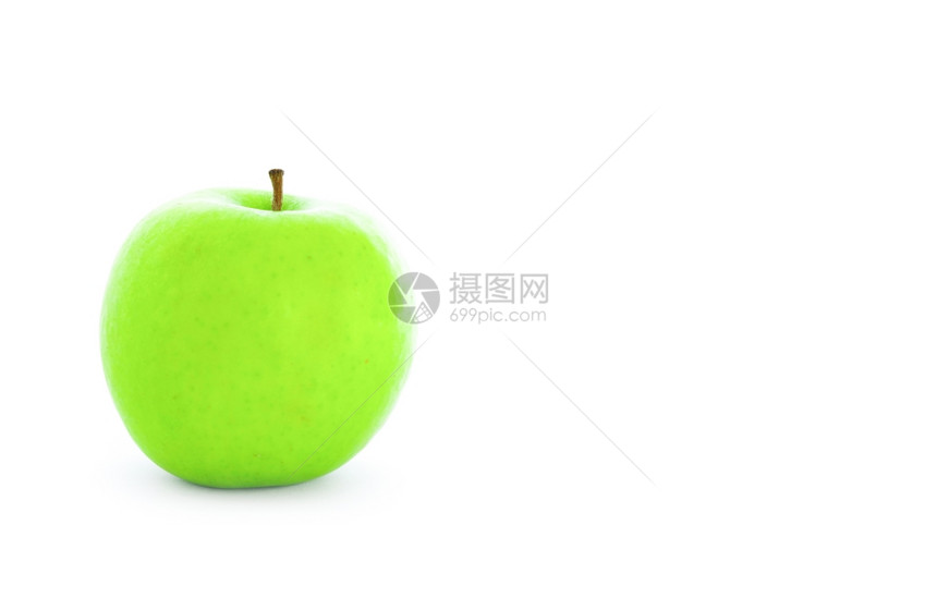 绿苹果孤立在白底幕图片