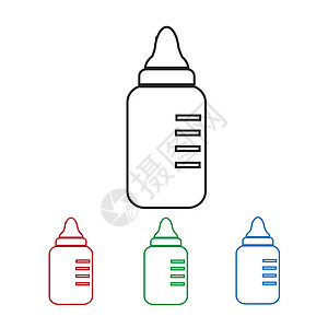 婴儿矢量icon婴儿奶瓶图标背景