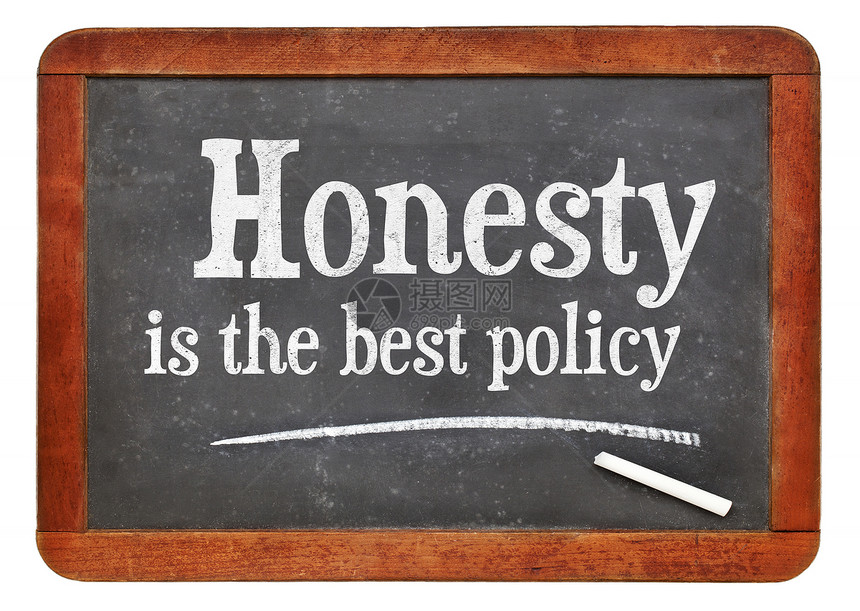 诚实是最好的政策谚语古板黑上的白粉文字图片