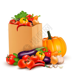 健康食品水果和蔬菜矢量插图图片