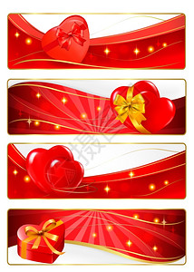 收集多彩的Valentine横幅矢量图片