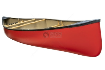 红色独木舟与座椅与白色隔开有剪切路径图片