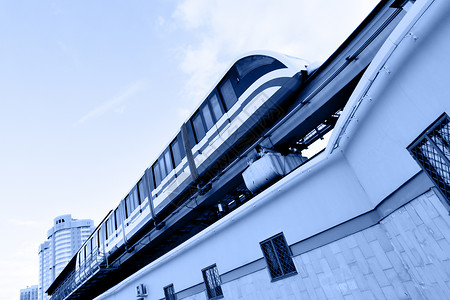 天桥火车高速单轨列车背景