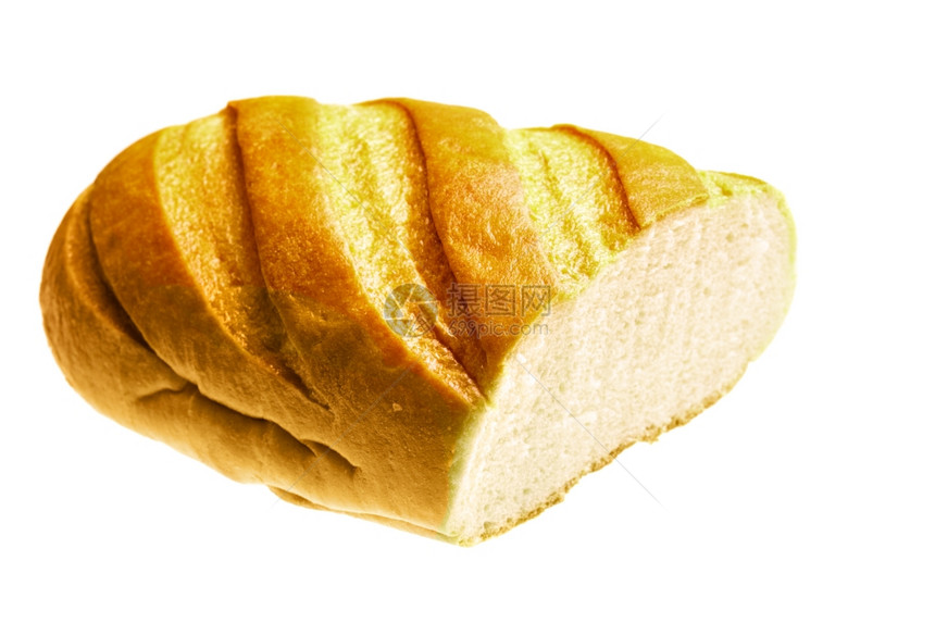 在白色背景上隔开的面包特闭式图片