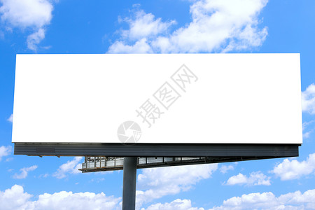 蓝色空白横板蓝天对空的广告牌将您自己的文字放在这里背景