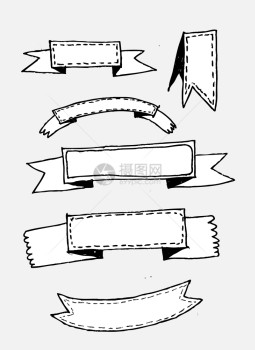 一组横幅和丝带图片