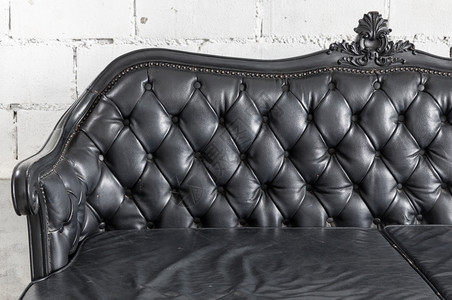 黑色椅子真正的皮革古典风格沙发图片