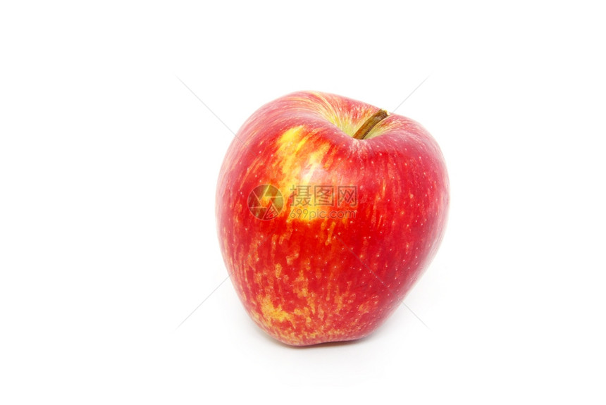白色上孤立的新鲜红苹果图片