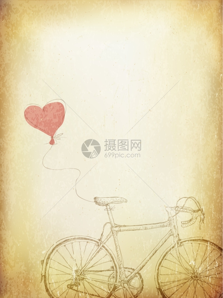 使用自行车和心脏环灯说明年龄矢量模板图片