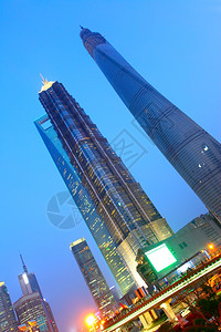 上海世界金融中心毛塔和上海中心正在建设图片