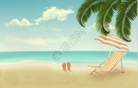 沙滩矢量背景插画图片