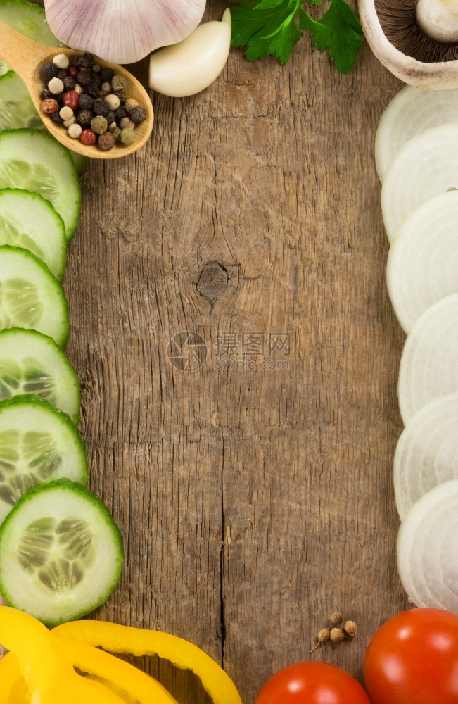 健康蔬菜食品和木材背景委员会图片