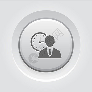 时间管理图商业概念灰质按钮设计背景图片