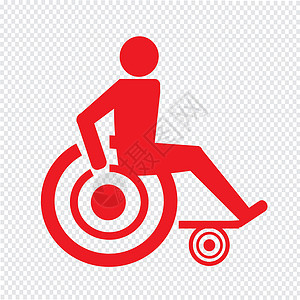 轮椅图标残疾人图标说明设计背景