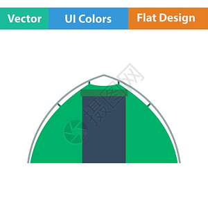 避难旅游帐篷平面设计图标插画