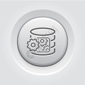 服务器灰色数据处理图标商业概念灰质按钮设计插画