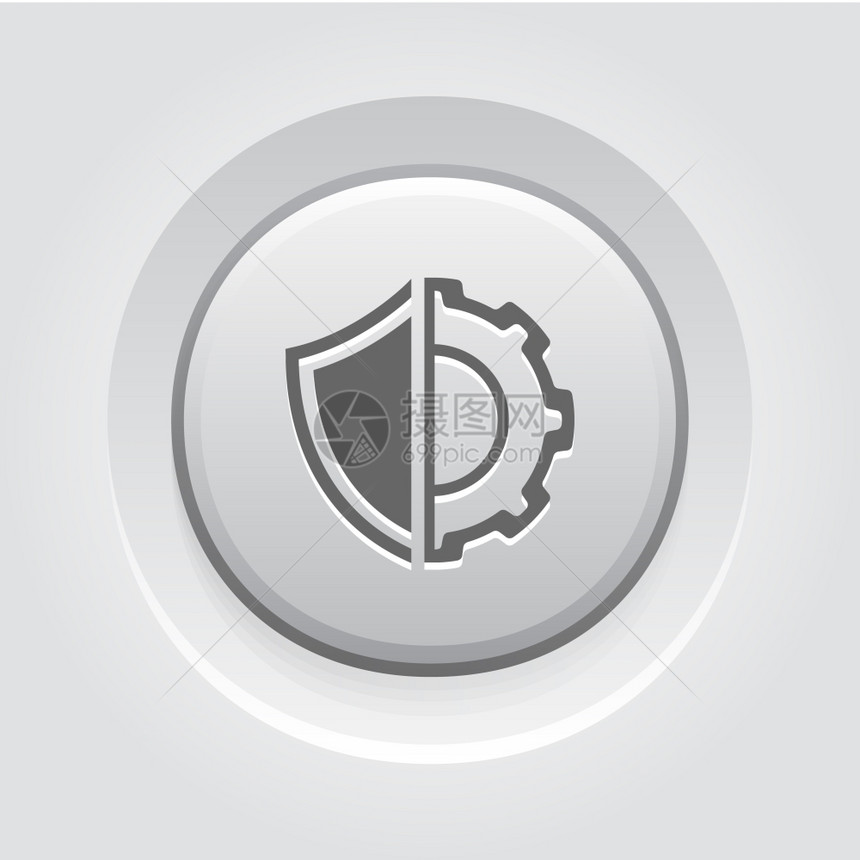 安全设置图标商业概念灰质按钮设计图片