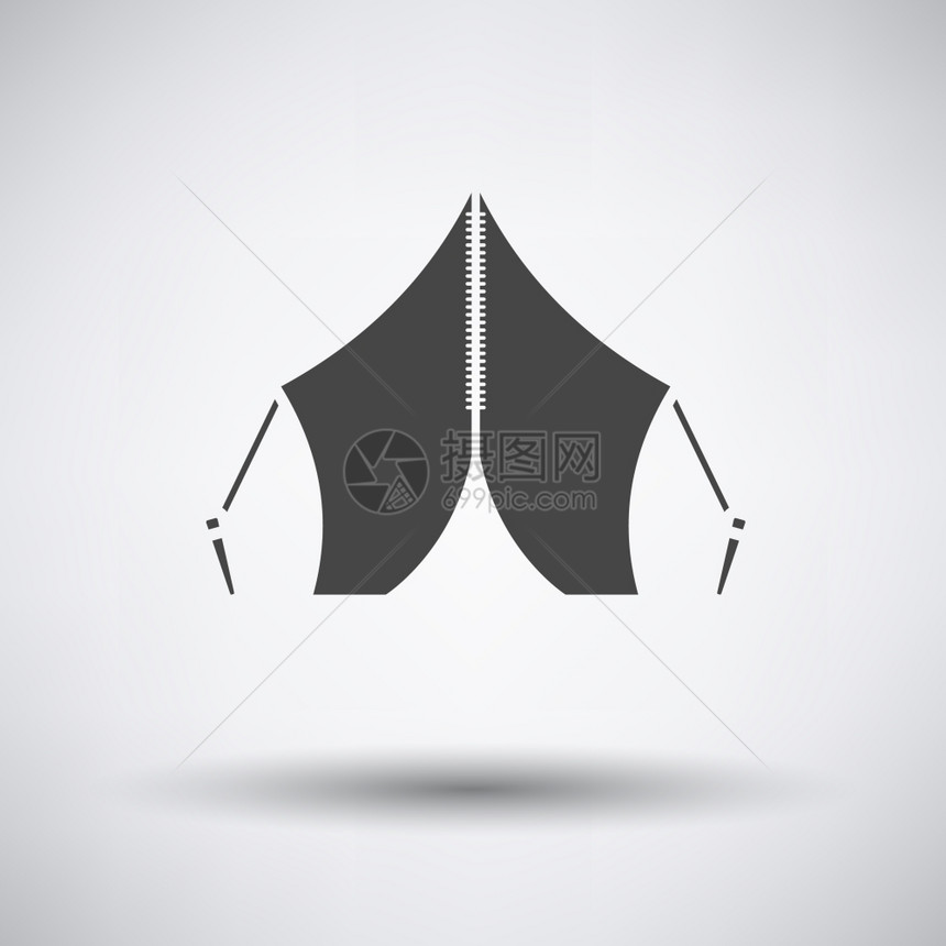 灰色旅游帐篷平面设计图标矢量元素图片