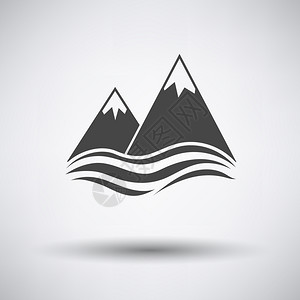 灰色雪峰悬崖图标矢量元素设计图片
