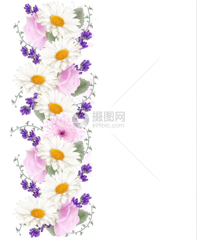 美丽的节日配有花朵装饰矢量贺卡元素图片