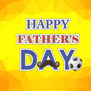 足球美女黄色背景的快乐父亲日海报黄色多边形背景的快乐父亲日海报插画