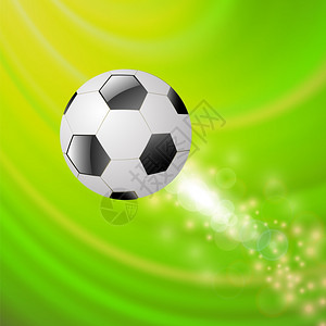 绿色模糊波浪背景上的体育足球图标绿色波背景上的体育足球图标图片