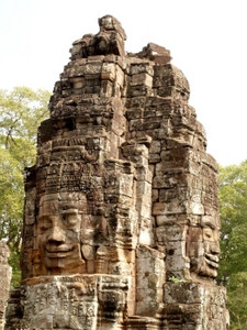 托姆高棉建筑拜顿寺庙吴哥洞暹粒柬埔寨背景