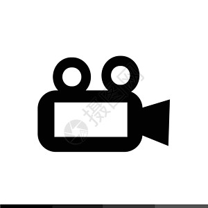 黑色素材视频视频相机图标说明设计背景