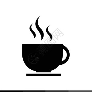 咖啡饮料图标热咖啡图标说明设计背景